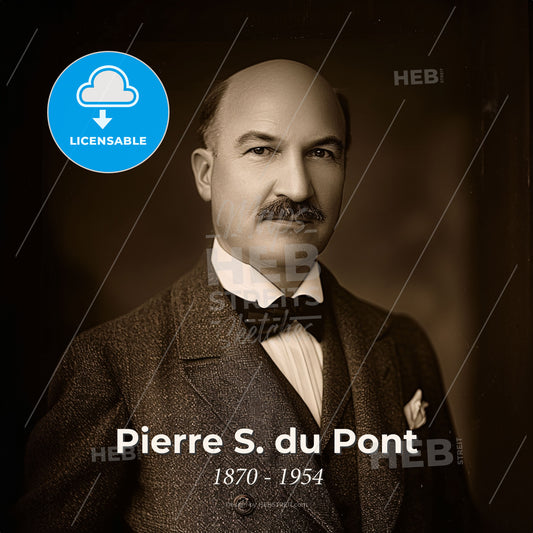 Pierre S. du Pont, 1870 - 1954, American businessman - A Man With A Mustache Wearing A Suit And Bow Tie Print Template