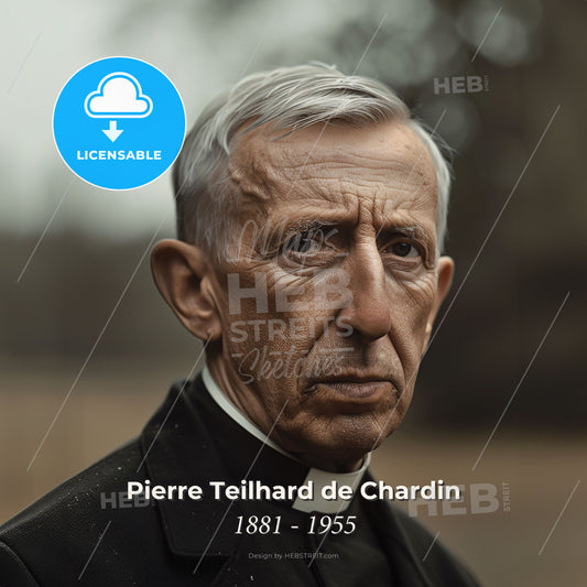 Pierre Teilhard de Chardin, 1881 - 1955, French Jesuit priest and philosopher - A Man In A Priest's Robe Print Template