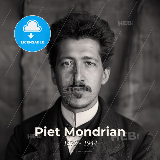 Piet Mondrian, 1872 - 1944, Dutch painter - A Man With A Mustache Print Template