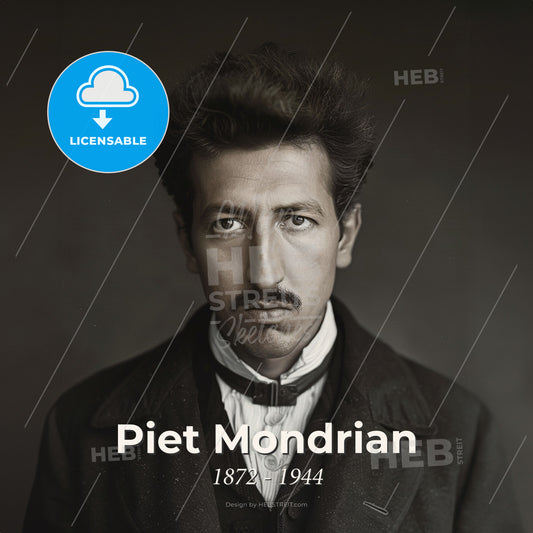 Piet Mondrian, 1872 - 1944, Dutch painter - A Man With A Mustache Print Template