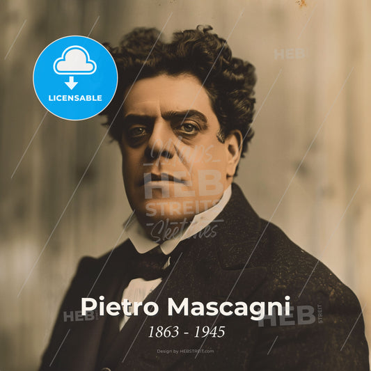 Pietro Mascagni, 1863 - 1945, Italian composer - A Man In A Suit Print Template