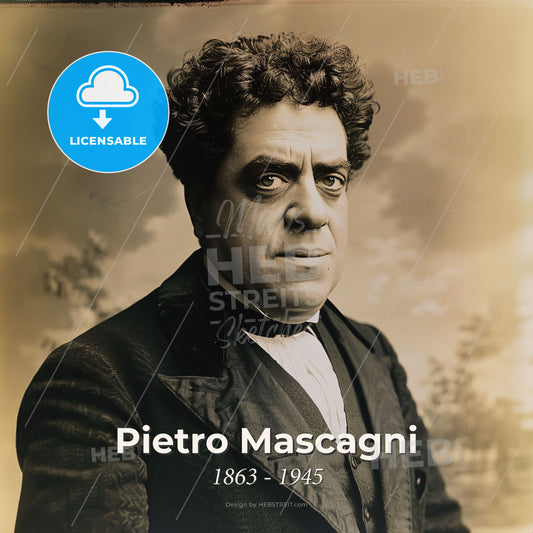 Pietro Mascagni, 1863 - 1945, Italian composer - A Man In A Suit Print Template