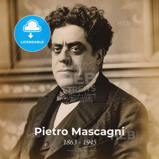 Pietro Mascagni, 1863 - 1945, Italian composer - A Man In A Suit Print Template