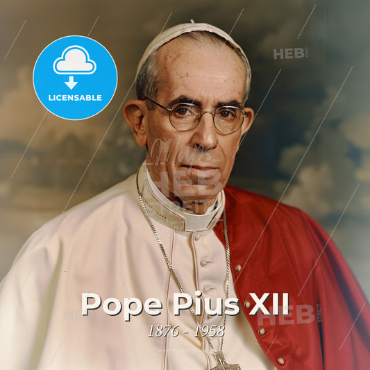 Pope Pius XII, 1876 - 1958, Pope - A Man In A White Robe And Red Robe Print Template