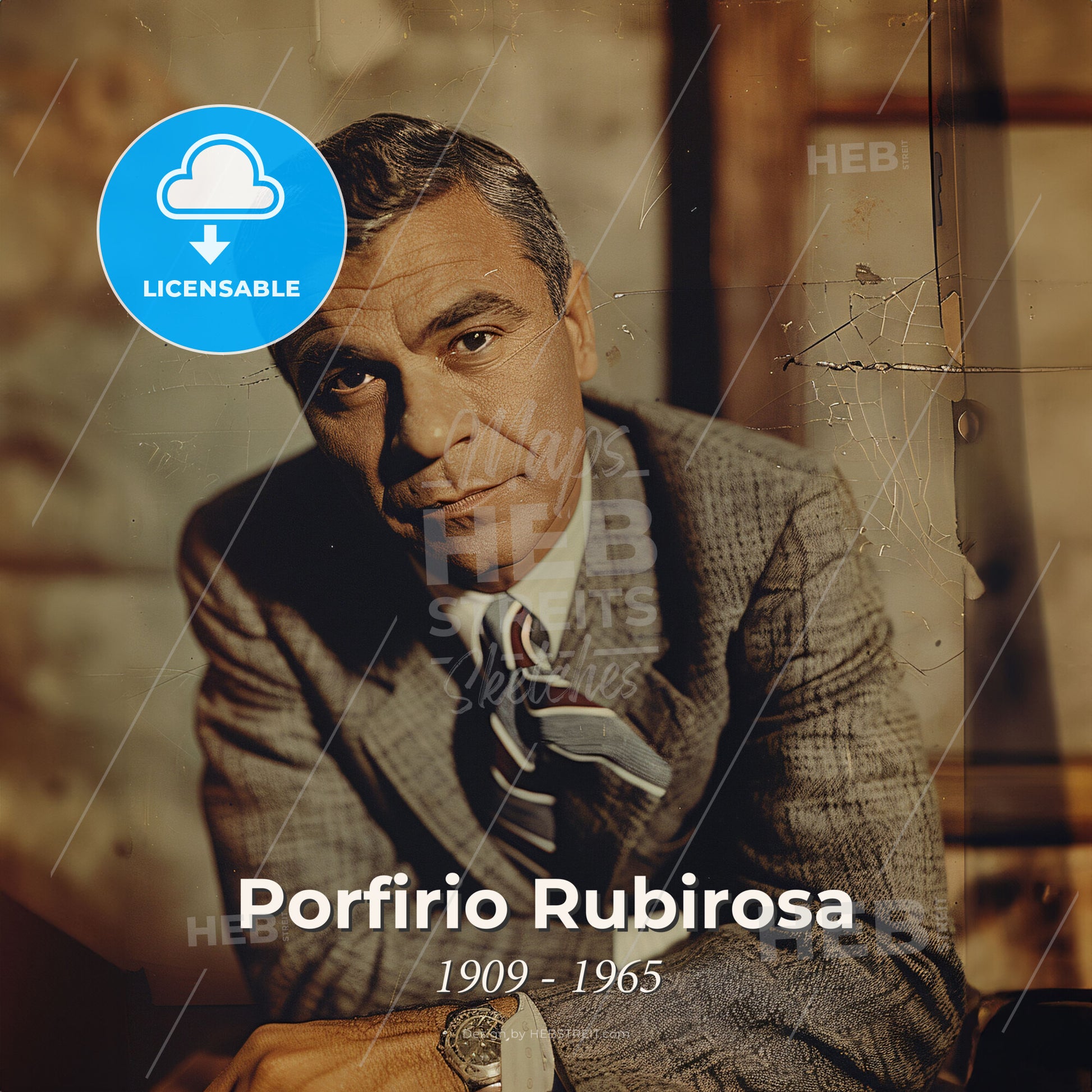Porfirio Rubirosa, 1909 - 1965, Dominican diplomat and playboy - A Man In A Suit Print Template