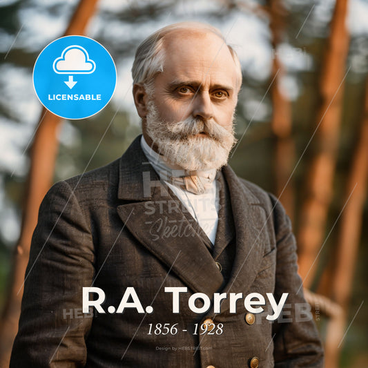 R.A. Torrey, 1856 - 1928, American evangelist and pastor - A Man With A Beard And Mustache In A Suit Print Template