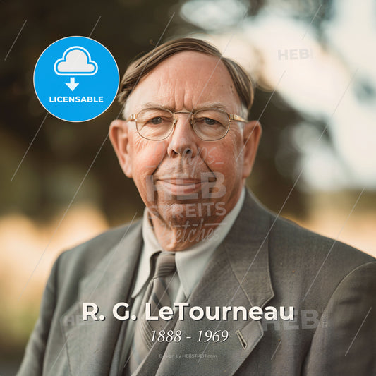 R. G. LeTourneau, 1888 - 1969, American industrialist and evangelist - A Man In A Suit And Tie Print Template