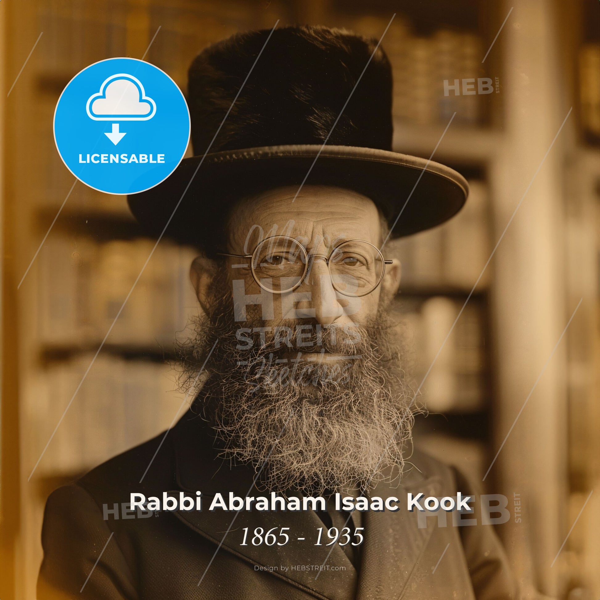 Rabbi Abraham Isaac Kook, 1865 - 1935, Jewish spiritual leader - A Man With A Beard And A Top Hat Print Template