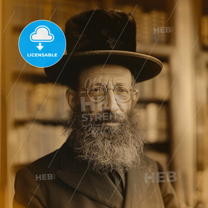 Rabbi Abraham Isaac Kook, 1865 - 1935, Jewish spiritual leader - A Man With A Beard And A Top Hat