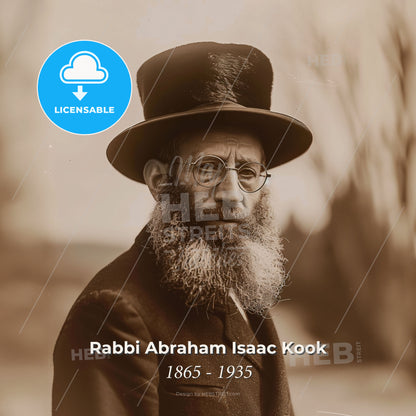 Rabbi Abraham Isaac Kook, 1865 - 1935, Jewish spiritual leader - A Man With A Beard Wearing A Top Hat Print Template