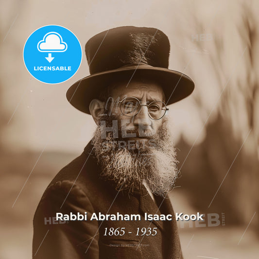 Rabbi Abraham Isaac Kook, 1865 - 1935, Jewish spiritual leader - A Man With A Beard Wearing A Top Hat Print Template
