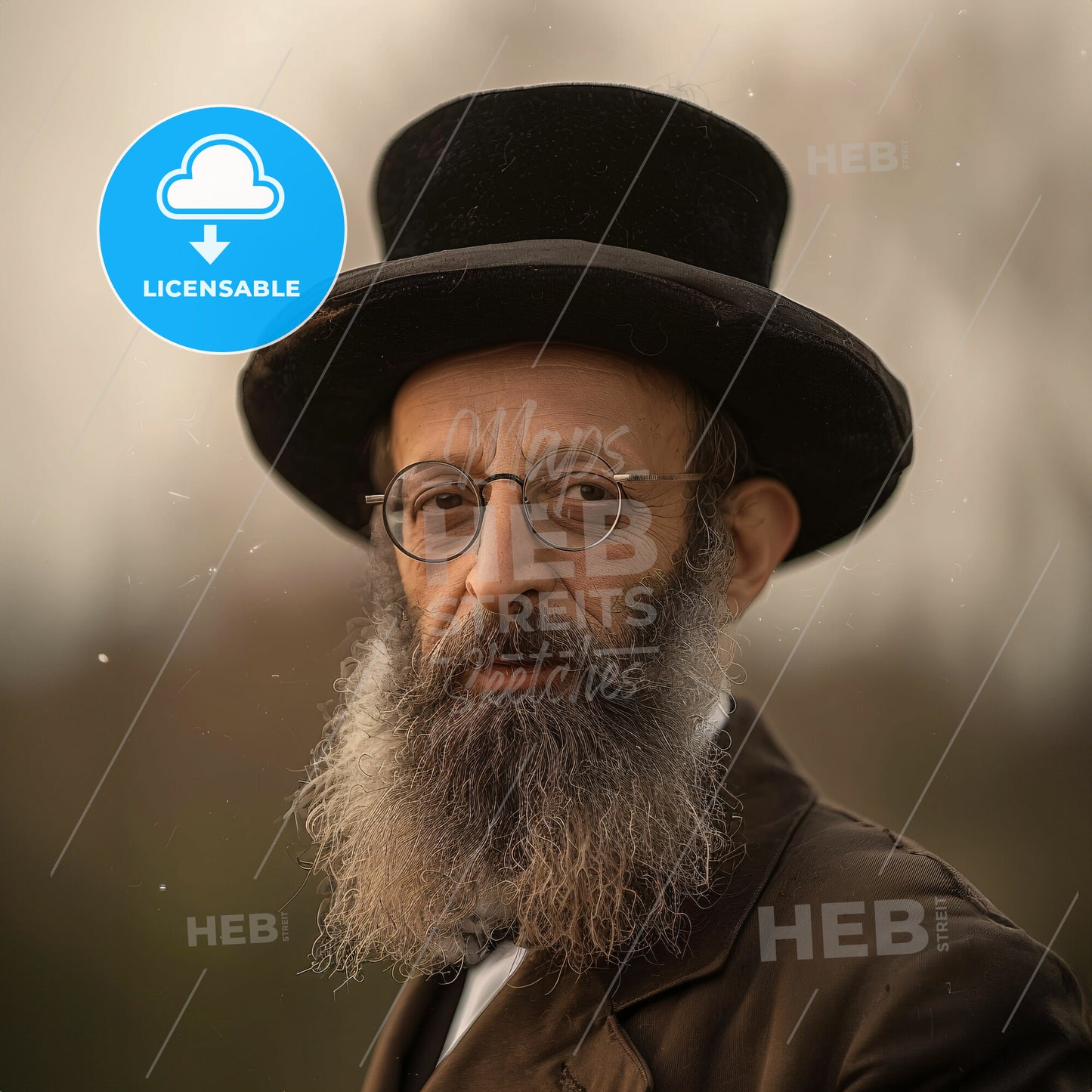 Rabbi Abraham Isaac Kook, 1865 - 1935, Jewish spiritual leader - A Man With A Beard And A Top Hat