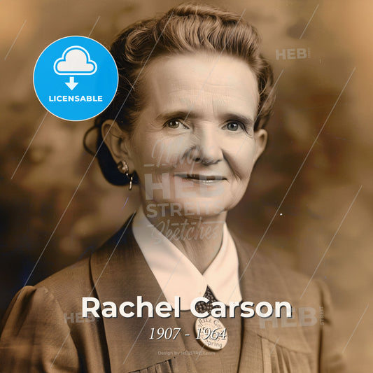 Rachel Carson, 1907 - 1964, American marine biologist and conservationist - A Woman Smiling For A Picture Print Template