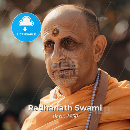 Radhanath Swami, Born: 1950, American spiritual teacher - A Man In An Orange Robe Print Template