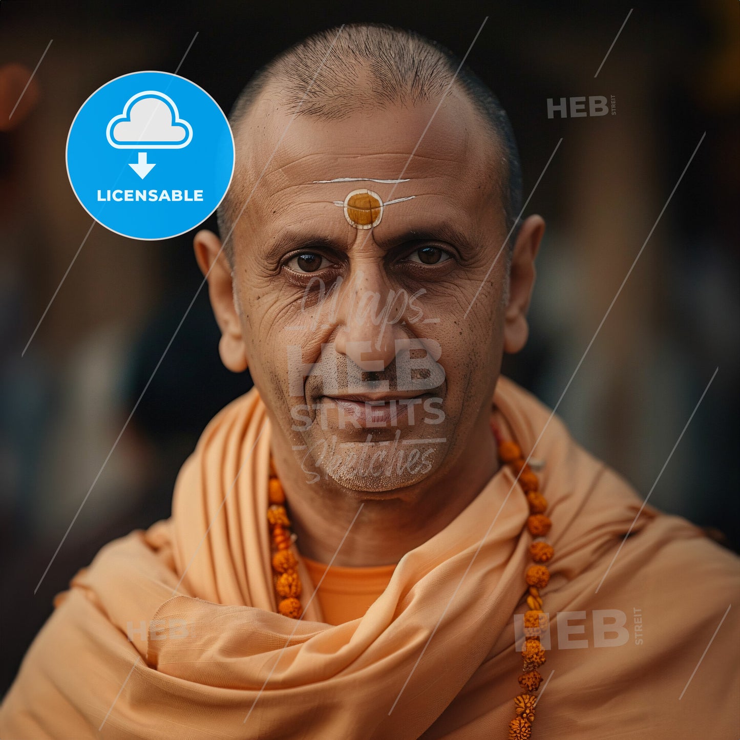 Radhanath Swami, Born: 1950, American spiritual teacher - A Man With A Gold Circle On His Forehead