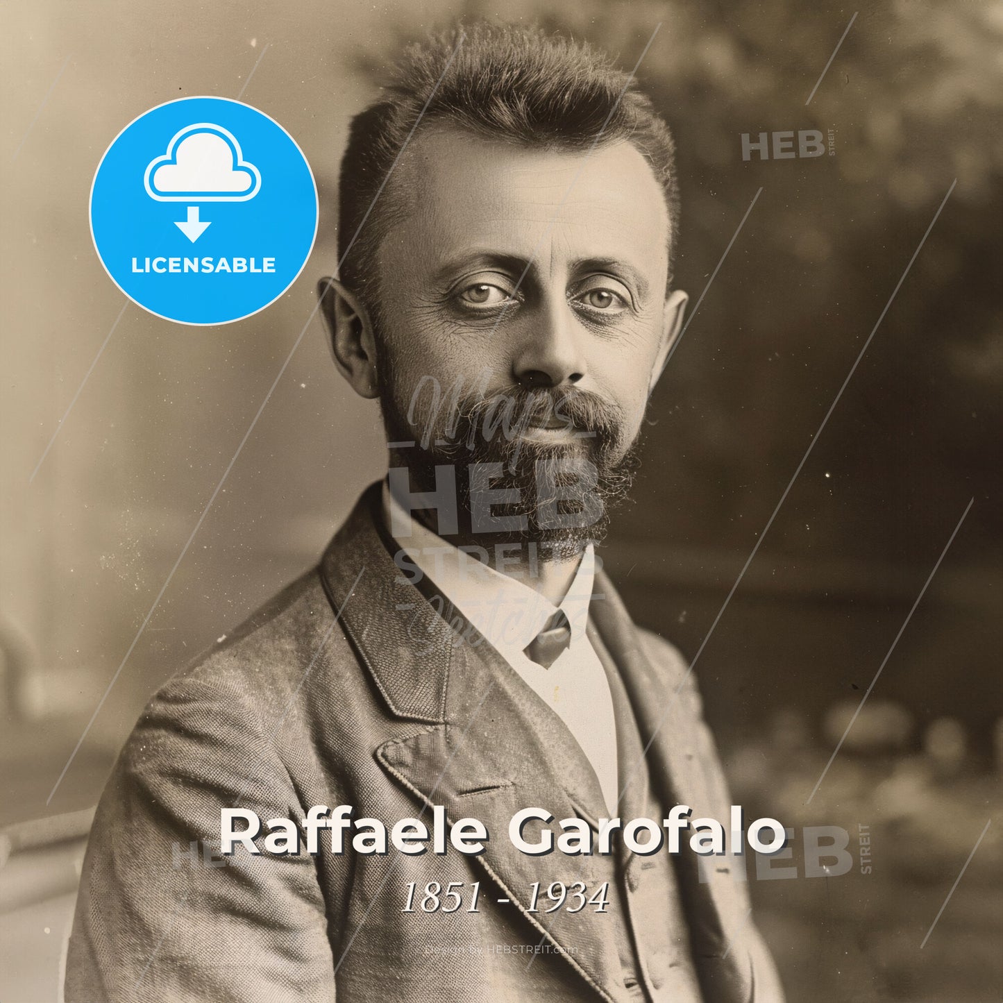 Raffaele Garofalo, 1851 - 1934, Italian criminologist - A Man With A Beard And Mustache Print Template