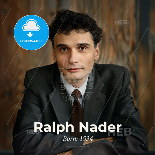 Ralph Nader, Born: 1934, American political activist and author - A Man In A Suit And Tie Print Template
