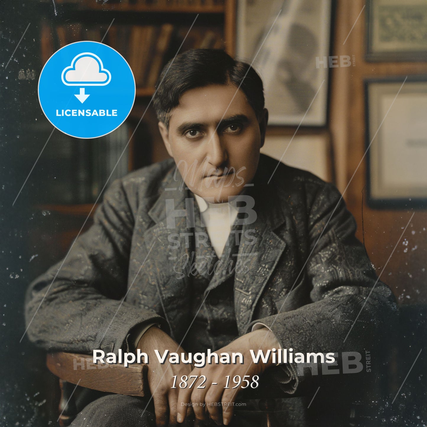 Ralph Vaughan Williams, 1872 - 1958, British composer - A Man Sitting In A Chair Print Template