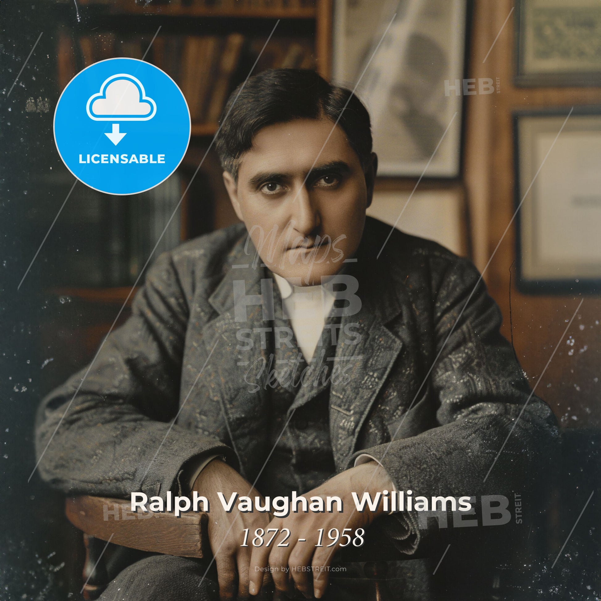 Ralph Vaughan Williams, 1872 - 1958, British composer - A Man Sitting In A Chair Print Template