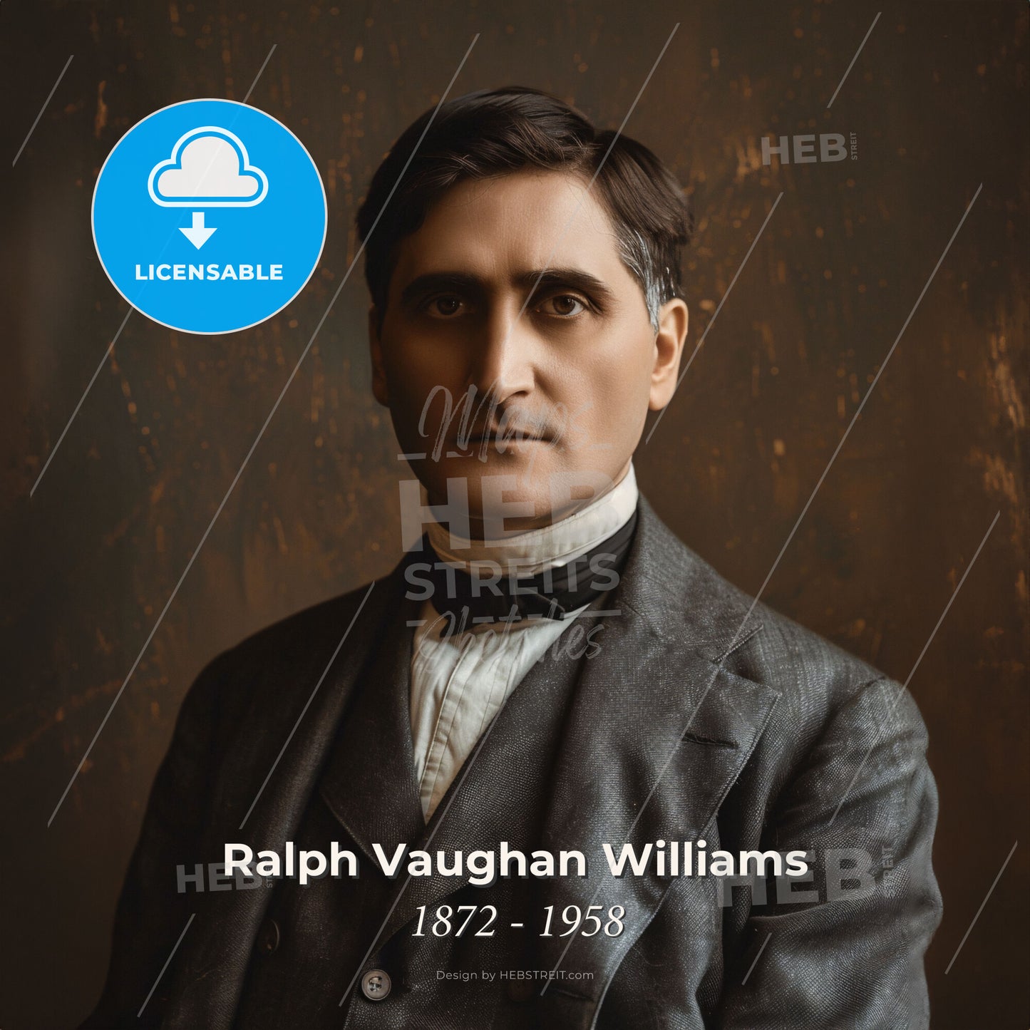 Ralph Vaughan Williams, 1872 - 1958, British composer - A Man In A Suit Print Template