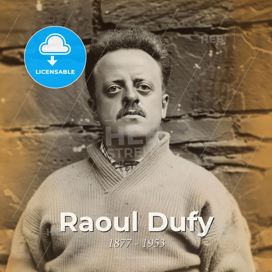 Raoul Dufy, 1877 - 1953, French Fauvist painter - A Man With A Mustache Print Template