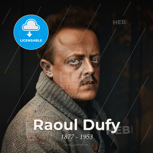 Raoul Dufy, 1877 - 1953, French Fauvist painter - A Man With A Mustache Print Template