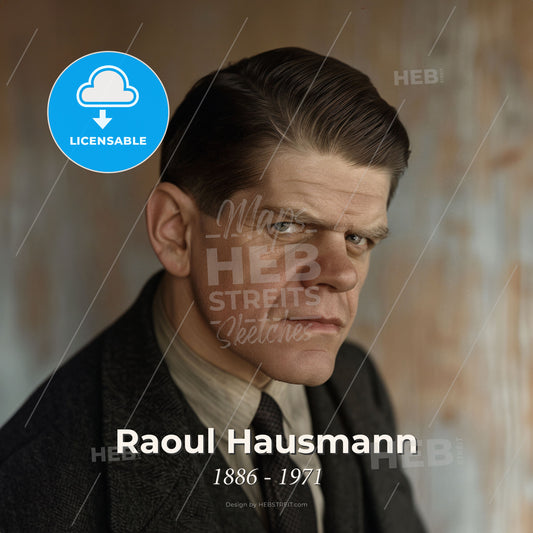 Raoul Hausmann, 1886 - 1971, Austrian artist - A Man In A Suit Print Template