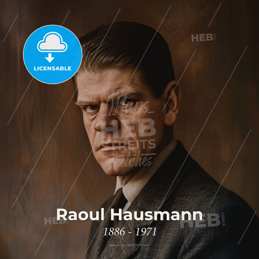 Raoul Hausmann, 1886 - 1971, Austrian artist - A Man In A Suit Print Template