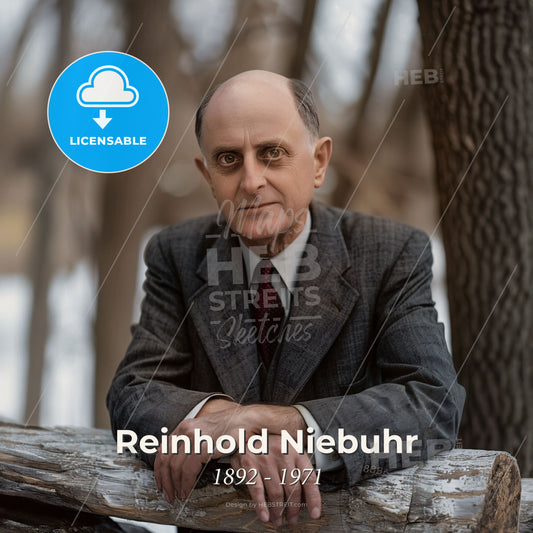 Reinhold Niebuhr, 1892 - 1971, American theologian - A Man In A Suit Leaning On A Wood Bench Print Template