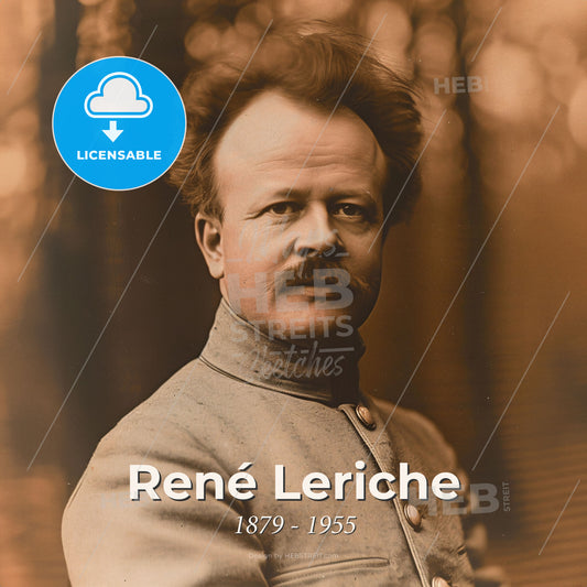 René Leriche, 1879 - 1955, French vascular surgeon - A Man With A Mustache Print Template