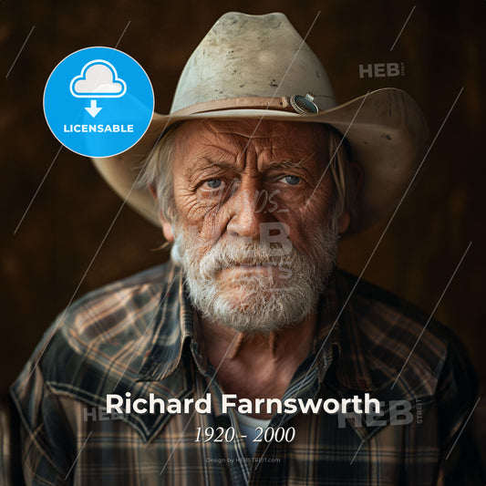 Richard Farnsworth, 1920 - 2000, American stuntman and actor - A Man Wearing A Cowboy Hat Print Template