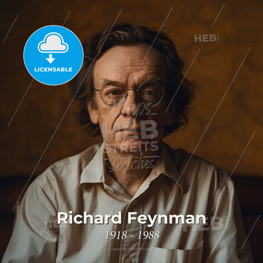 Richard Feynman, 1918 - 1988, American physicist - A Man In A White Shirt Print Template