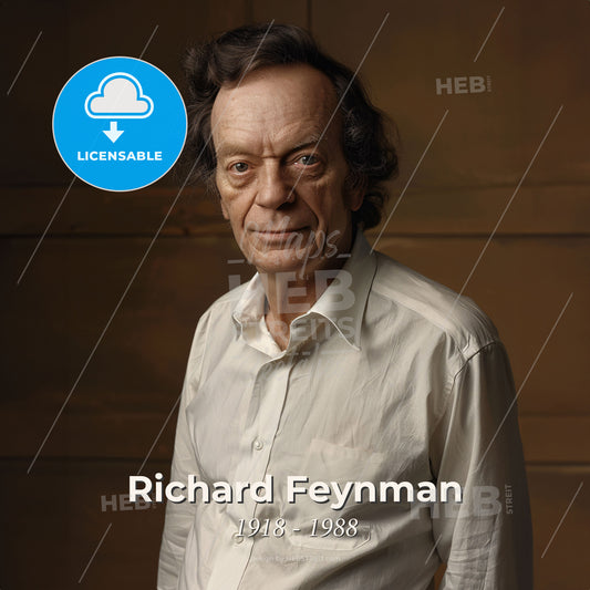 Richard Feynman, 1918 - 1988, American physicist - A Man In A White Shirt Print Template