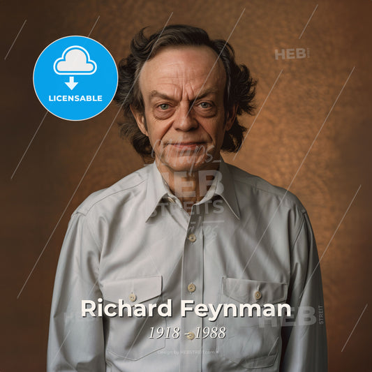 Richard Feynman, 1918 - 1988, American physicist - A Man In A White Shirt Print Template