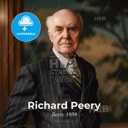 Richard Peery, Born: 1939, American real estate developer - An Old Man In A Suit Print Template