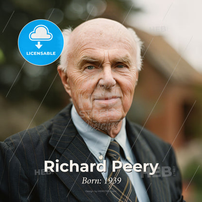 Richard Peery, Born: 1939, American real estate developer - A Man In A Suit Print Template