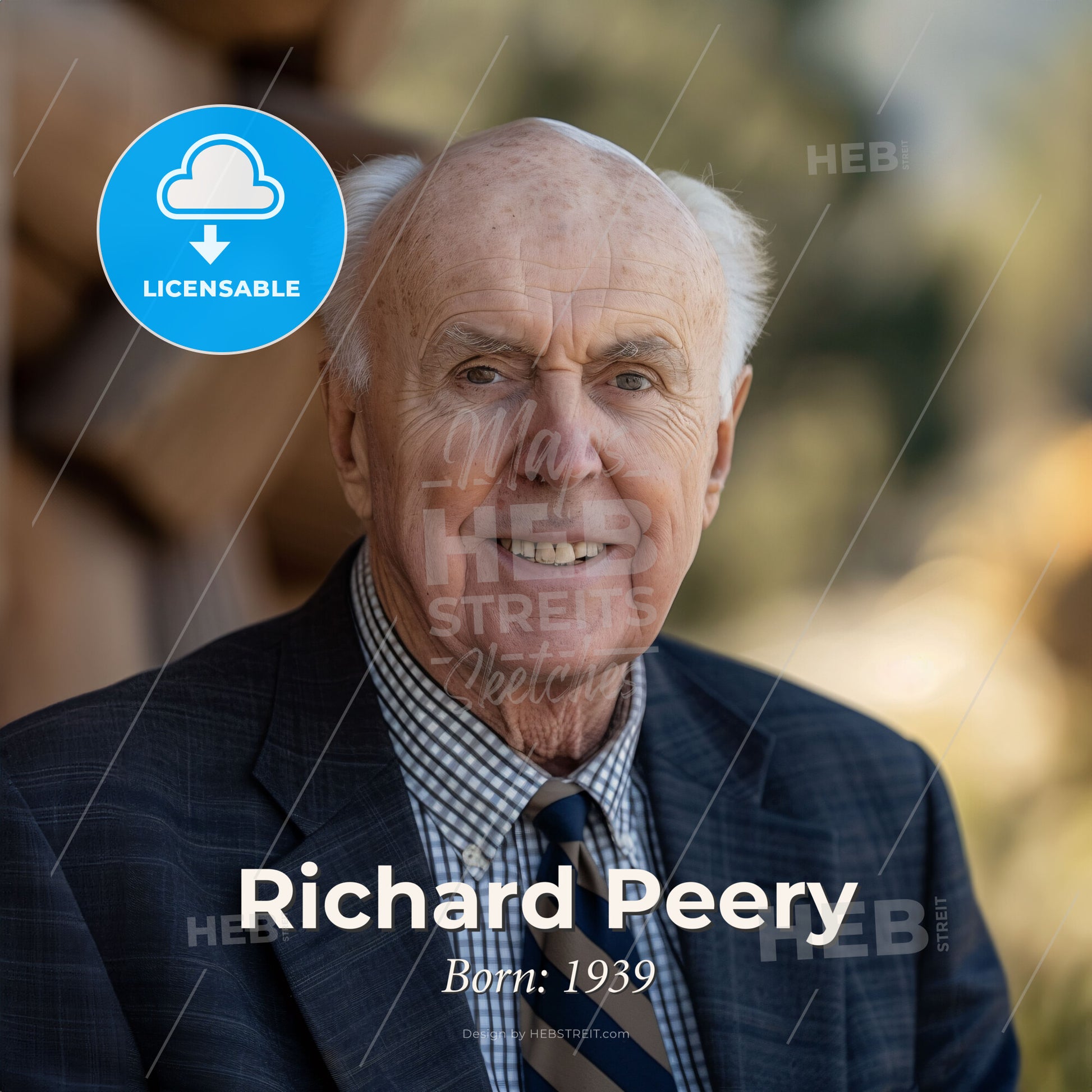 Richard Peery, Born: 1939, American real estate developer - An Old Man In A Suit Print Template