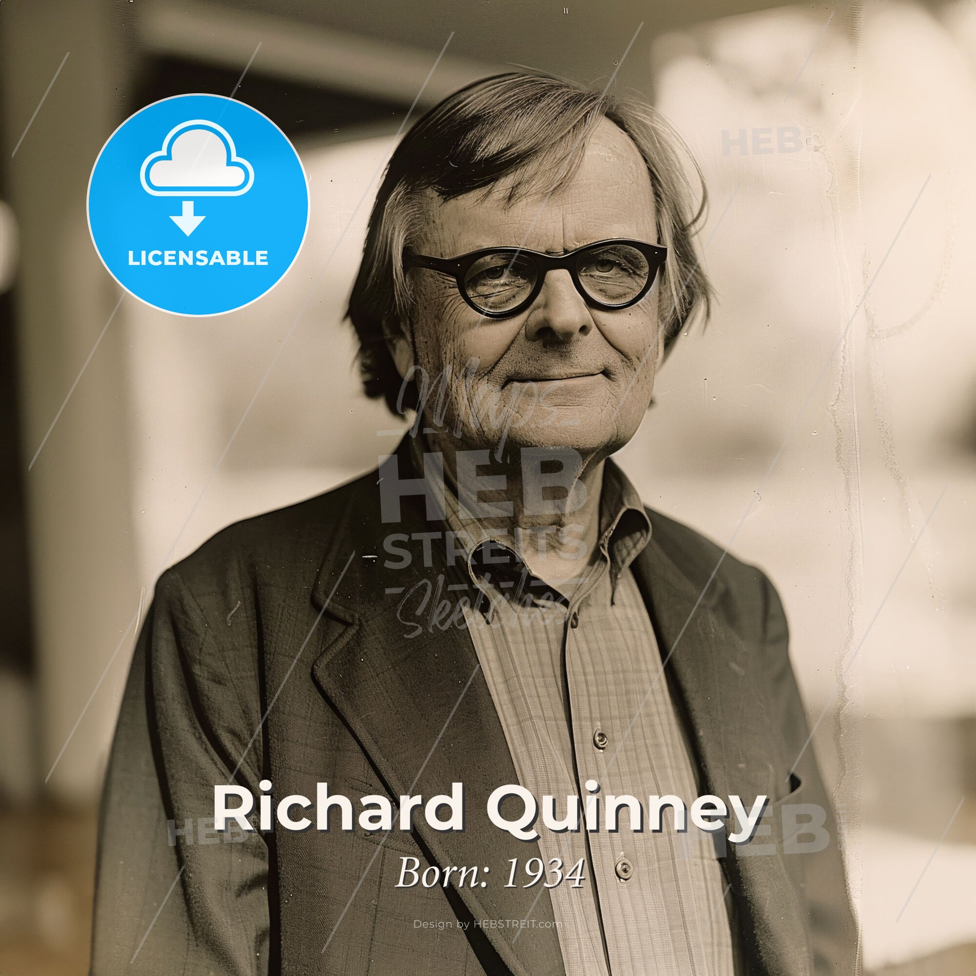 Richard Quinney, Born: 1934, American criminologist - A Man Wearing Glasses And A Jacket Print Template