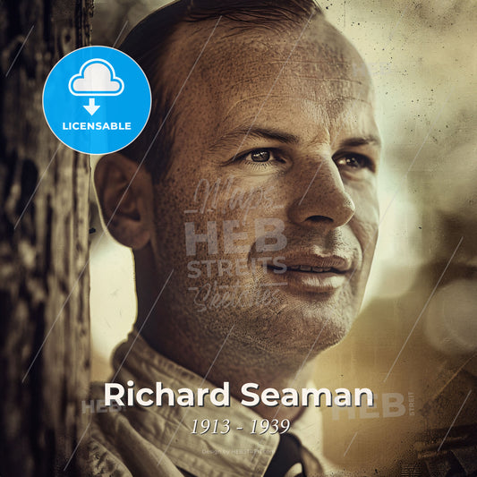 Richard Seaman, 1913 - 1939, British racing driver - A Man Leaning Against A Tree Print Template