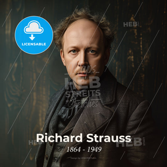 Richard Strauss, 1864 - 1949, German composer - A Man In A Suit Print Template