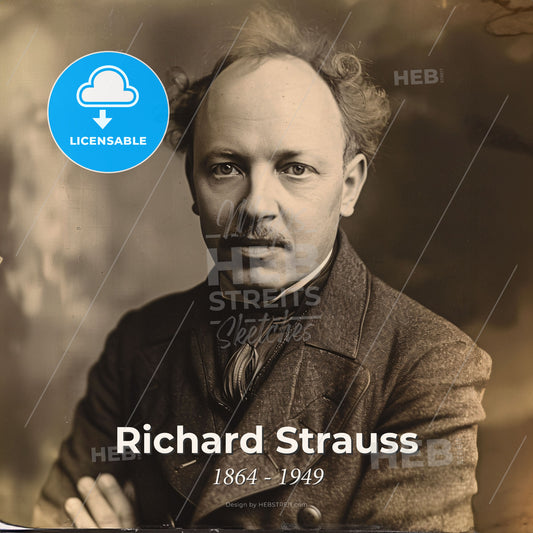 Richard Strauss, 1864 - 1949, German composer - A Man With A Mustache And A Suit Print Template