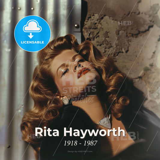 Rita Hayworth, 1918 - 1987, American actress and dancer - A Woman Lying Down With Her Eyes Closed Print Template