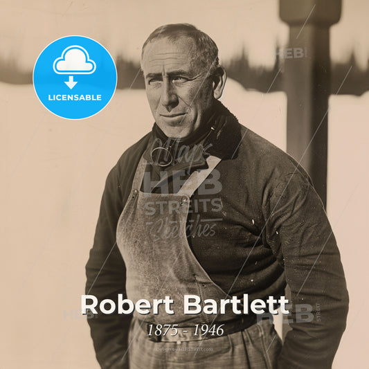 Robert Bartlett, 1875 - 1946, Canadian-American explorer - A Man In Overalls Standing In Snow Print Template