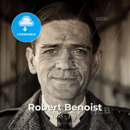 Robert Benoist, 1895 - 1944, French racing driver - A Man With A Scrunched Face Print Template