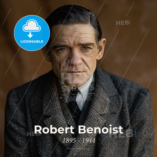 Robert Benoist, 1895 - 1944, French racing driver - A Man In A Suit Print Template