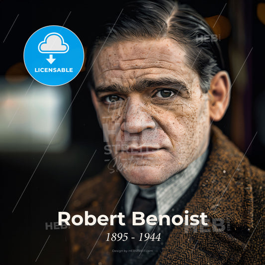 Robert Benoist, 1895 - 1944, French racing driver - A Man In A Suit Print Template