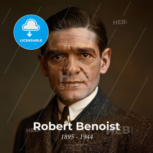 Robert Benoist, 1895 - 1944, French racing driver - A Man In A Suit Print Template