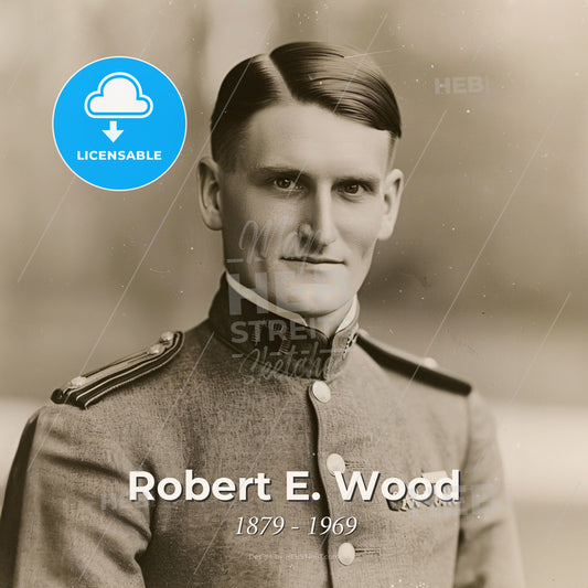 Robert E. Wood, 1879 - 1969, American retail executive - A Man In A Military Uniform Print Template