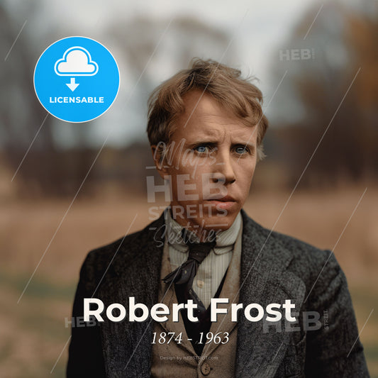 Robert Frost, 1874 - 1963, American poet - A Man In A Suit Print Template