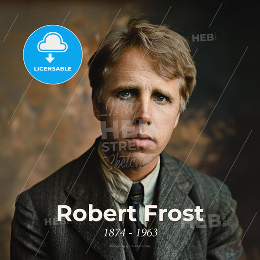 Robert Frost, 1874 - 1963, American poet - A Man In A Suit Print Template